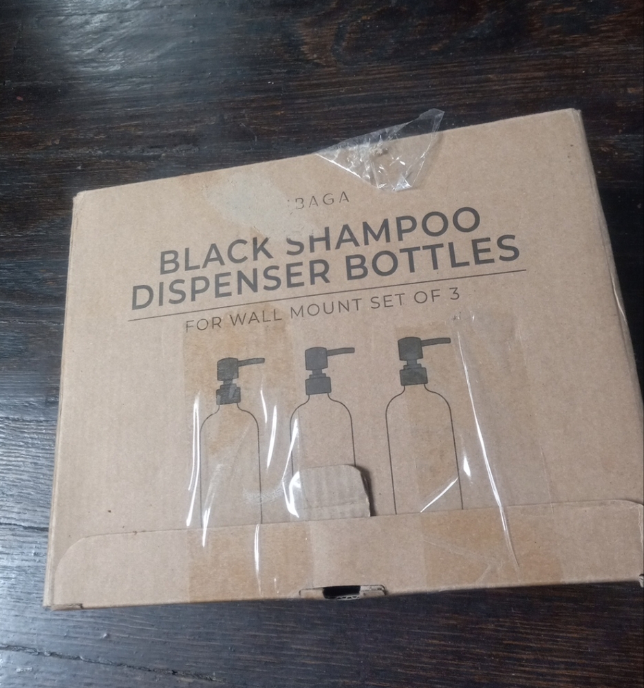 Stylish Shampoo and Conditioner Dispenser Set of 3 for Wall Mount - Modern Dr...